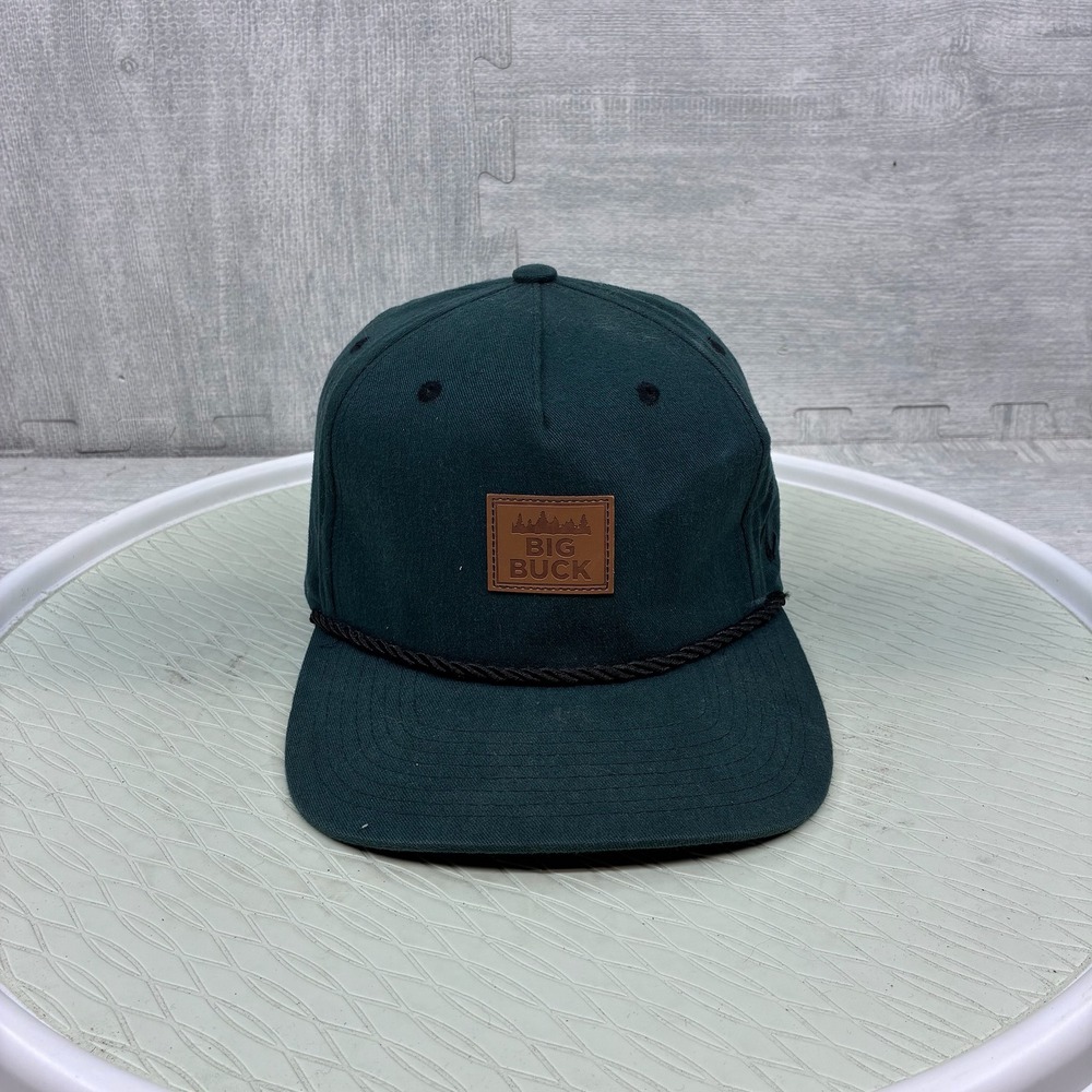 Big Buck Hat Mens Green Cotton Rope Snapback Baseball Cap Hunting
